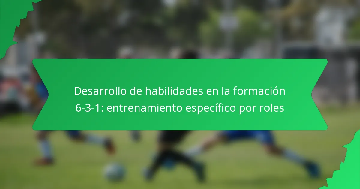 Desarrollo de habilidades en la formación 6-3-1: entrenamiento específico por roles