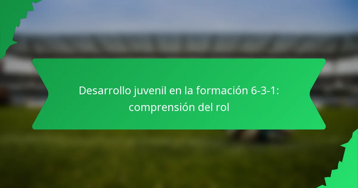 Desarrollo juvenil en la formación 6-3-1: comprensión del rol
